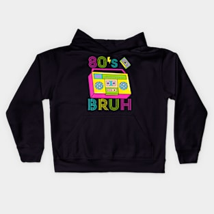Retro 80s BRUH Outfits For Boys 1980s Kids Hoodie